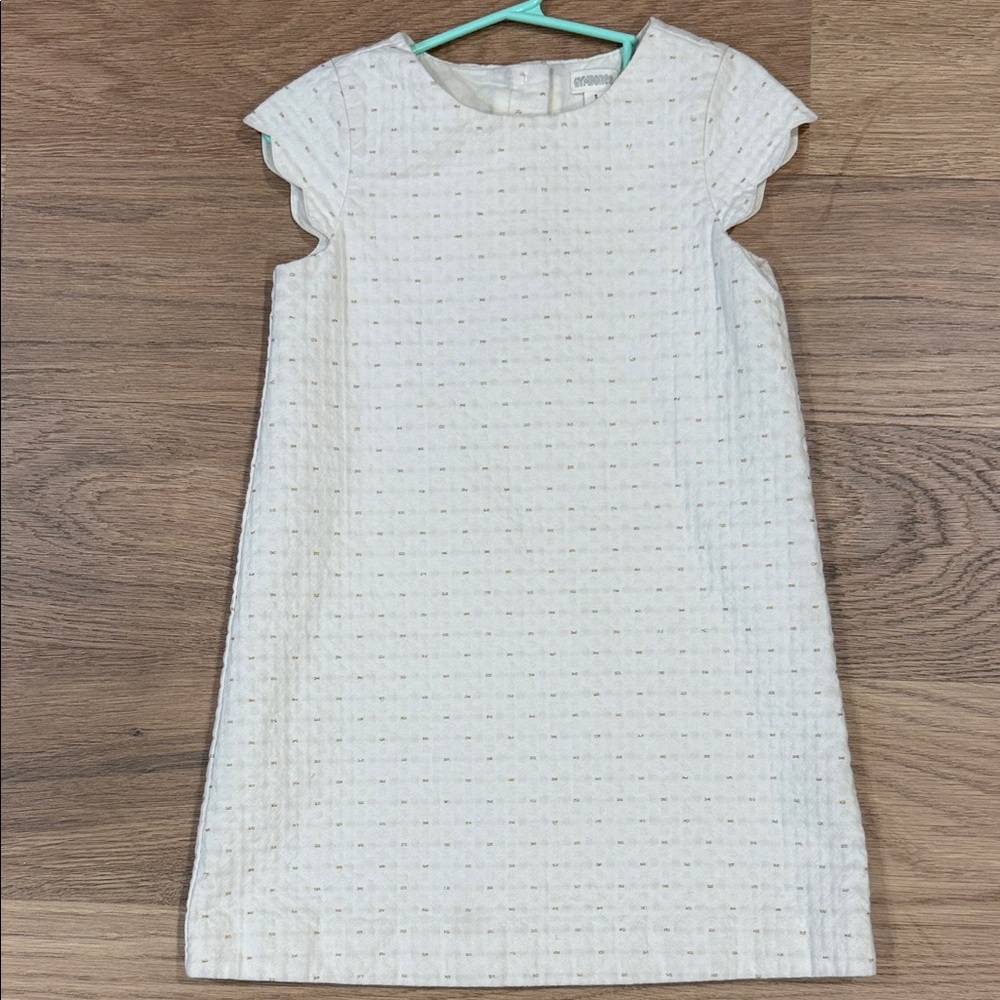 Gymboree White and Gold Textured Kids Dress